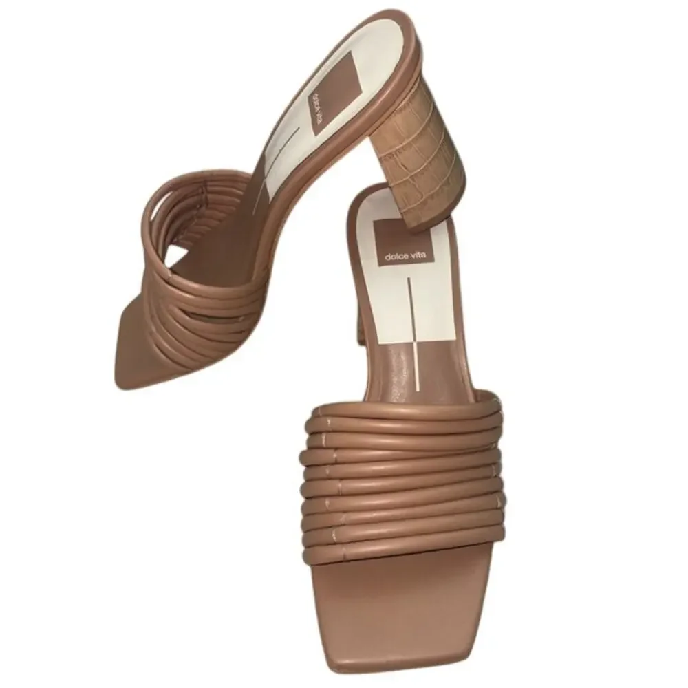Womens Dolce Vita Priana Heeled Beige Sandals Size 8